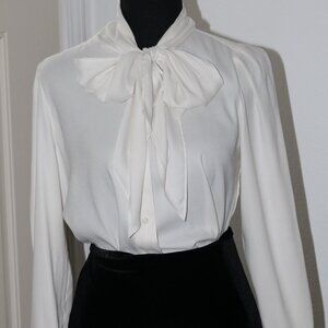 Ann Taylor Long Sleeve Bow Tie Blouse